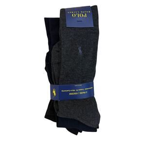Polo Ralph Lauren Socks 6 7 8 9 10 11 12 Black Gray Blue Pony Logo Ankle New